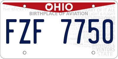 OH license plate FZF7750