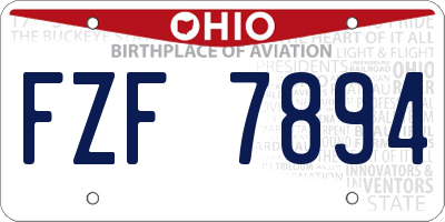 OH license plate FZF7894