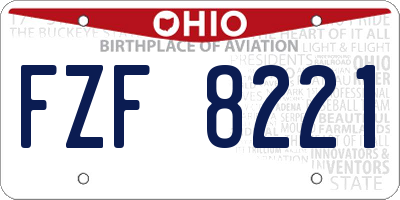 OH license plate FZF8221