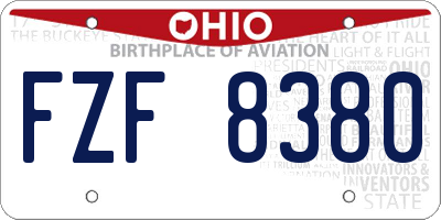 OH license plate FZF8380