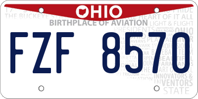 OH license plate FZF8570