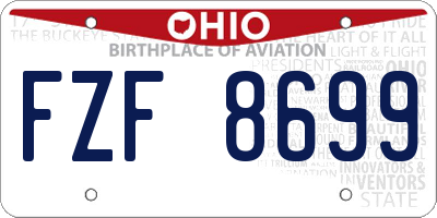 OH license plate FZF8699