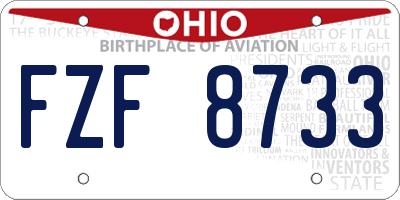 OH license plate FZF8733