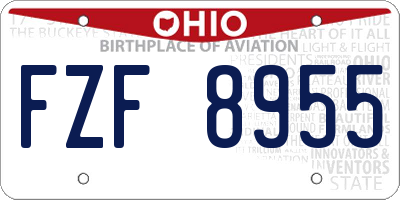 OH license plate FZF8955