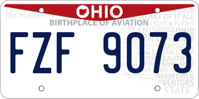 OH license plate FZF9073
