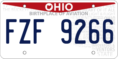 OH license plate FZF9266