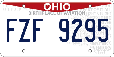 OH license plate FZF9295
