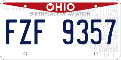 OH license plate FZF9357