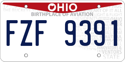 OH license plate FZF9391