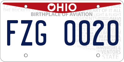 OH license plate FZG0020