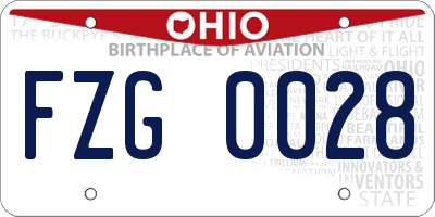 OH license plate FZG0028