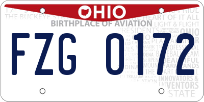 OH license plate FZG0172