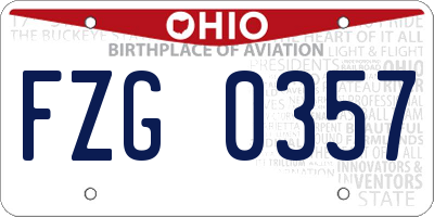 OH license plate FZG0357