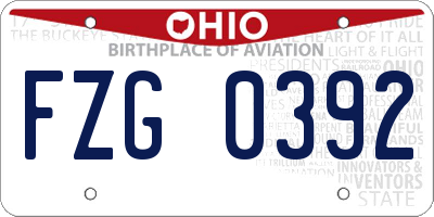 OH license plate FZG0392
