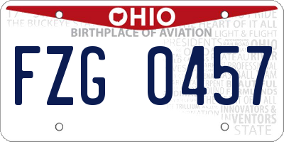 OH license plate FZG0457