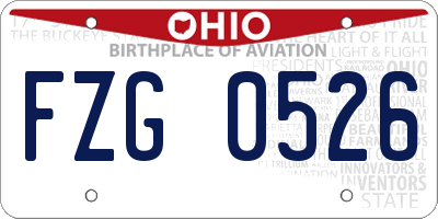 OH license plate FZG0526