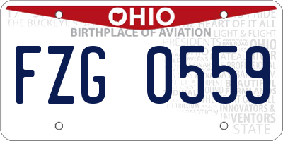OH license plate FZG0559