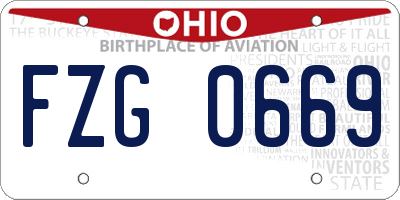 OH license plate FZG0669
