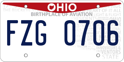 OH license plate FZG0706
