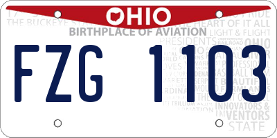 OH license plate FZG1103