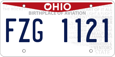 OH license plate FZG1121