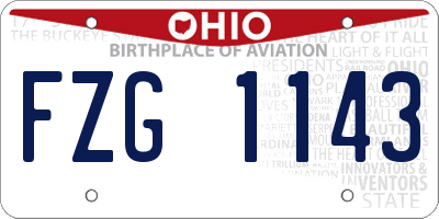 OH license plate FZG1143