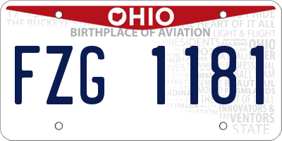 OH license plate FZG1181