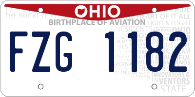 OH license plate FZG1182