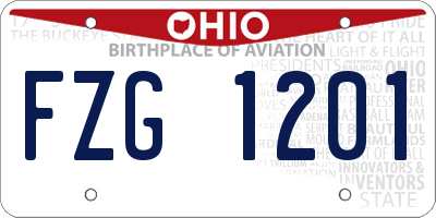 OH license plate FZG1201