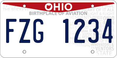 OH license plate FZG1234