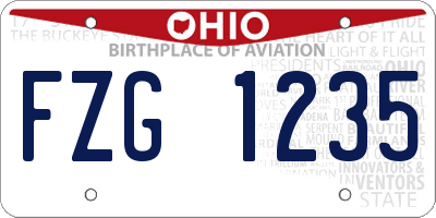 OH license plate FZG1235