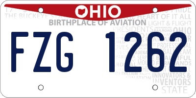 OH license plate FZG1262