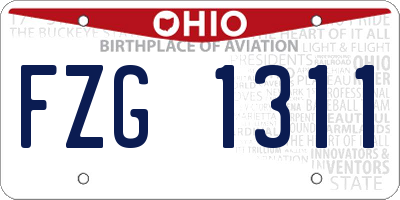 OH license plate FZG1311
