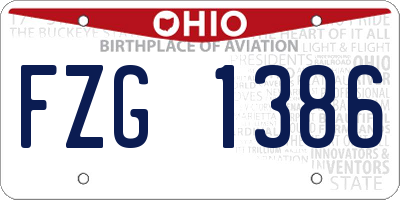 OH license plate FZG1386