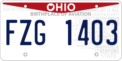 OH license plate FZG1403