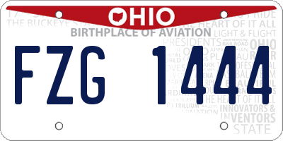 OH license plate FZG1444