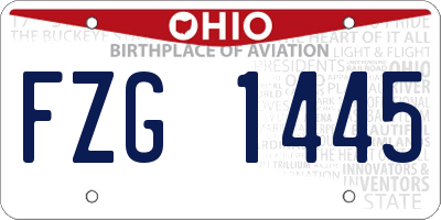 OH license plate FZG1445
