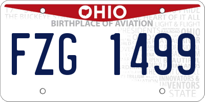 OH license plate FZG1499