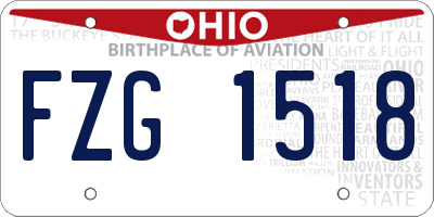 OH license plate FZG1518