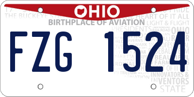 OH license plate FZG1524