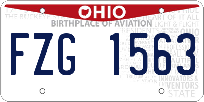 OH license plate FZG1563