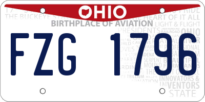 OH license plate FZG1796