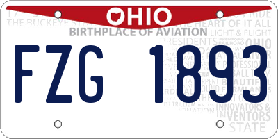 OH license plate FZG1893