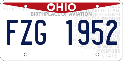OH license plate FZG1952