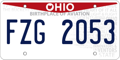 OH license plate FZG2053