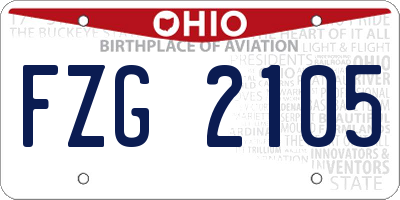 OH license plate FZG2105