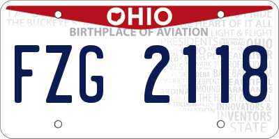OH license plate FZG2118