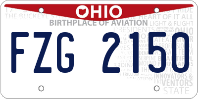 OH license plate FZG2150