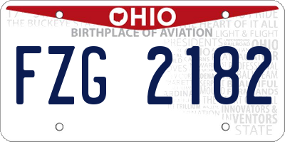 OH license plate FZG2182