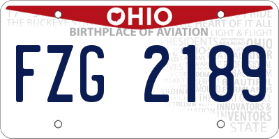 OH license plate FZG2189
